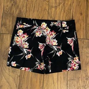 Black Flower Shorts